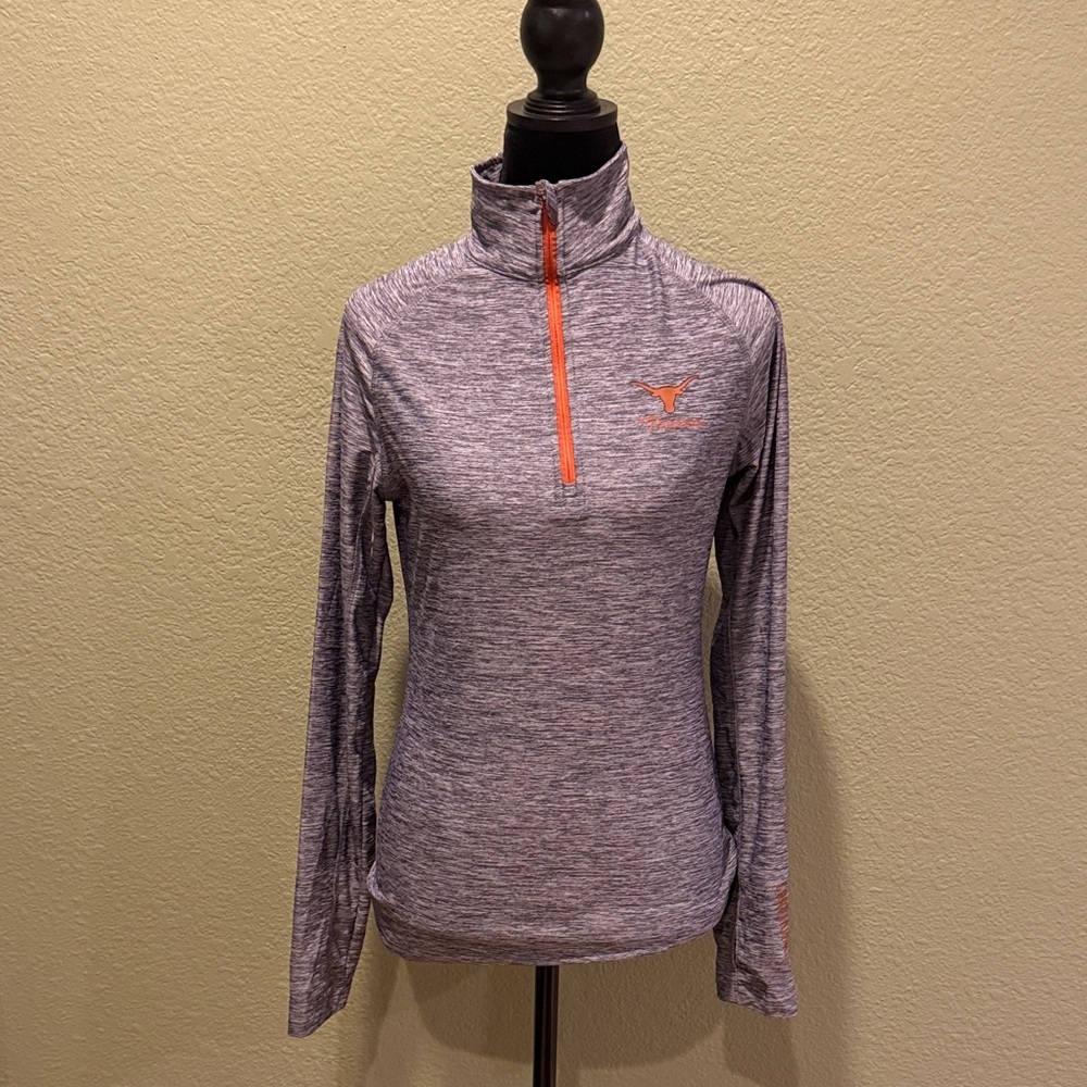 University of Texas Women's Heather Gray Quarter-Zip Top